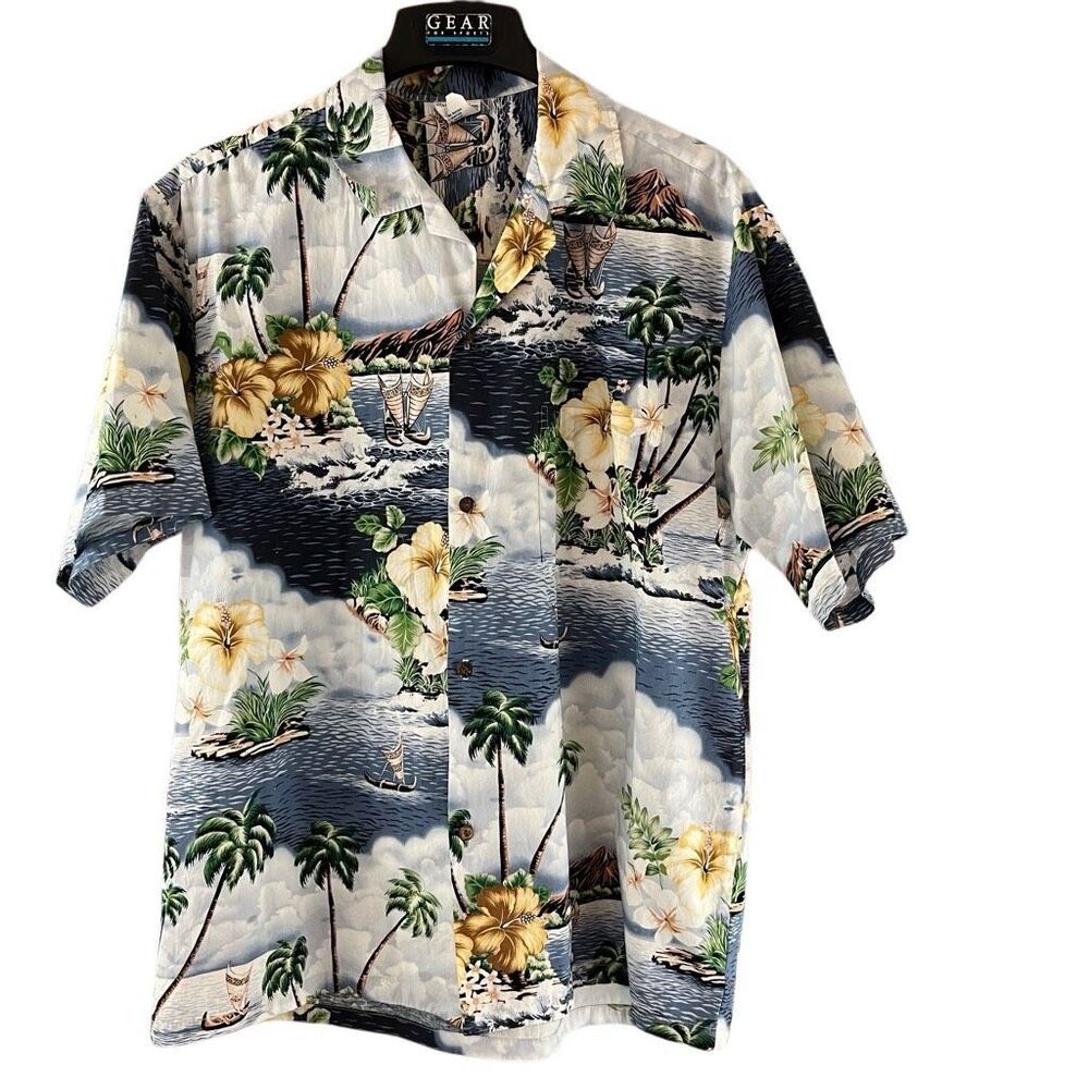 Hana Fashion Hawaiian Tropical Print Shirt Size XL Made in Hawaii Vacation Dad